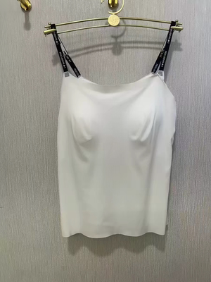 正品春夏女士无痕带罩杯打底凉感长款吊带背心字母肩带20400574