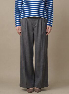 高腰羊毛女士阔腿裤宽松显腿长直筒长裤老钱风垂感休闲西裤秋冬季