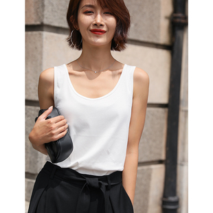 西装外套内搭上衣居家丝光棉吊带背心女夏外穿宽松显瘦白色