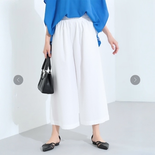 棉麻白色阔腿裤子宽松bf慵懒风七分短裤休闲裤女款夏薄款2025新款