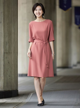 法式气质大方得体重要场合1CB 漂亮端庄红色连衣裙高级感春秋季