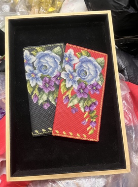 纯手工ks十字绣长款钱包成品全新