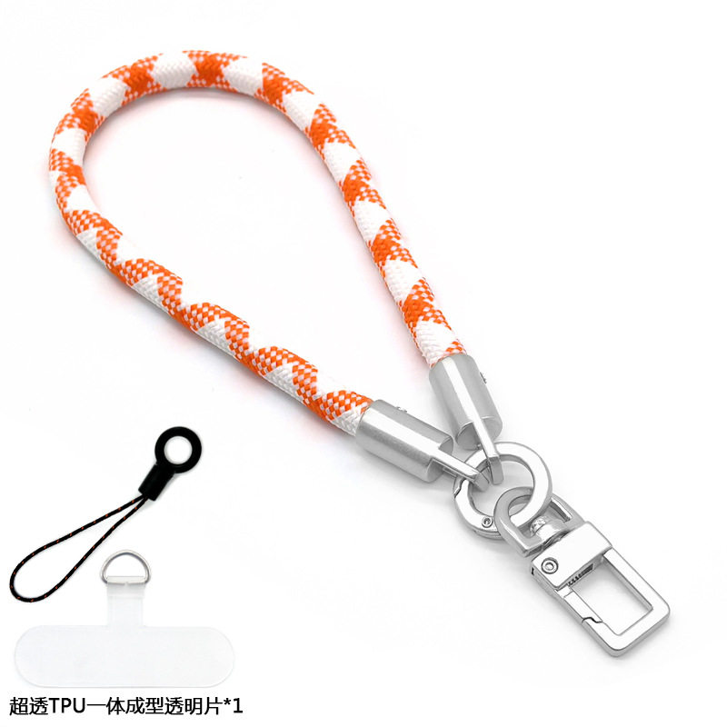 彩色手机挂绳短款手腕绳防丢挂件夹片垫片卡贴背贴连接片定制logo