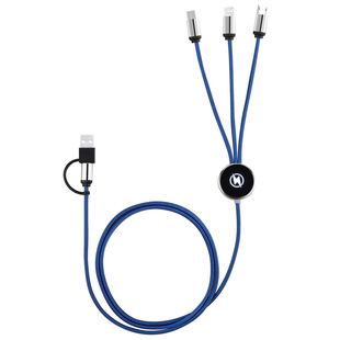 二拖三四合一数据线双头typec多功能USB快充电线礼品定制发光logo