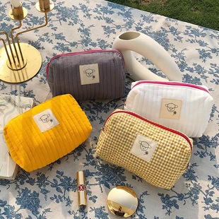 韩版绗缝化妆包便携外出化妆包洗漱包小杂物收纳包