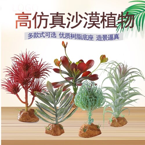 CM爬宠蜥蜴守宫仿真多肉植物造景