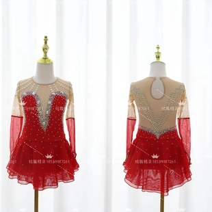 炫舞精灵 定制花样滑冰服装 表演服 儿童成人女款裙a29