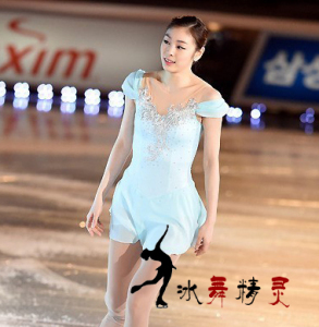 炫舞精灵 定制花样滑冰服装 花样滑冰表演服 儿童成人女款裙 a51