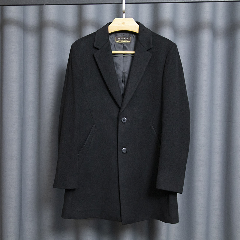 男装西服领羊毛大衣进口VBC面料