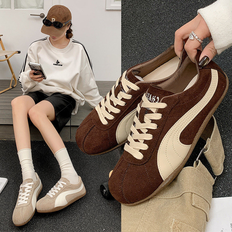 复古德训鞋女2026春新款百搭平底运动休闲板鞋轻便阿甘鞋系带单鞋,女鞋,德训鞋,淘宝优惠券,粉丝福利购,淘宝优惠卷