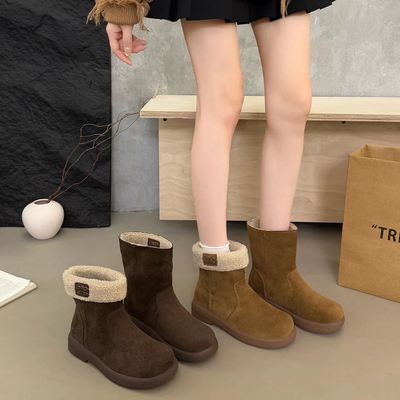 两穿雪地靴女森女风保暖勃肯短靴