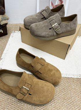 复古勃肯鞋女全包2026春秋新款软底百搭一脚蹬懒人鞋休闲平底单鞋