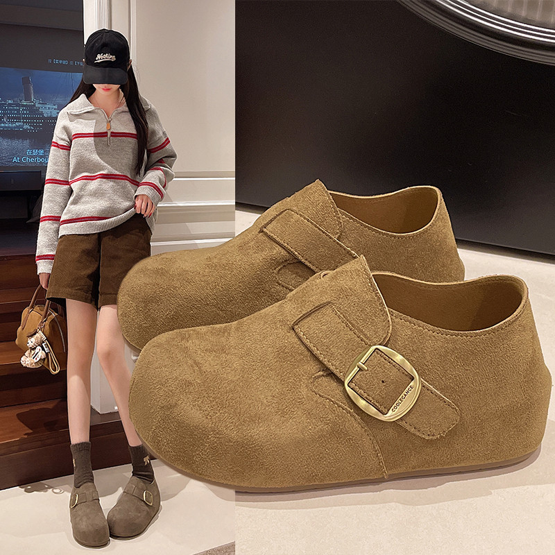 2026春新款厚底内增高勃肯鞋全包女复古磨砂皮一脚蹬懒人休闲单鞋,女鞋,勃肯鞋/软木鞋,淘宝优惠券,粉丝福利购,淘宝优惠卷