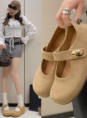 2026春季小金豆玛丽珍勃肯鞋女内增高复古浅口百搭软底单鞋豆豆鞋