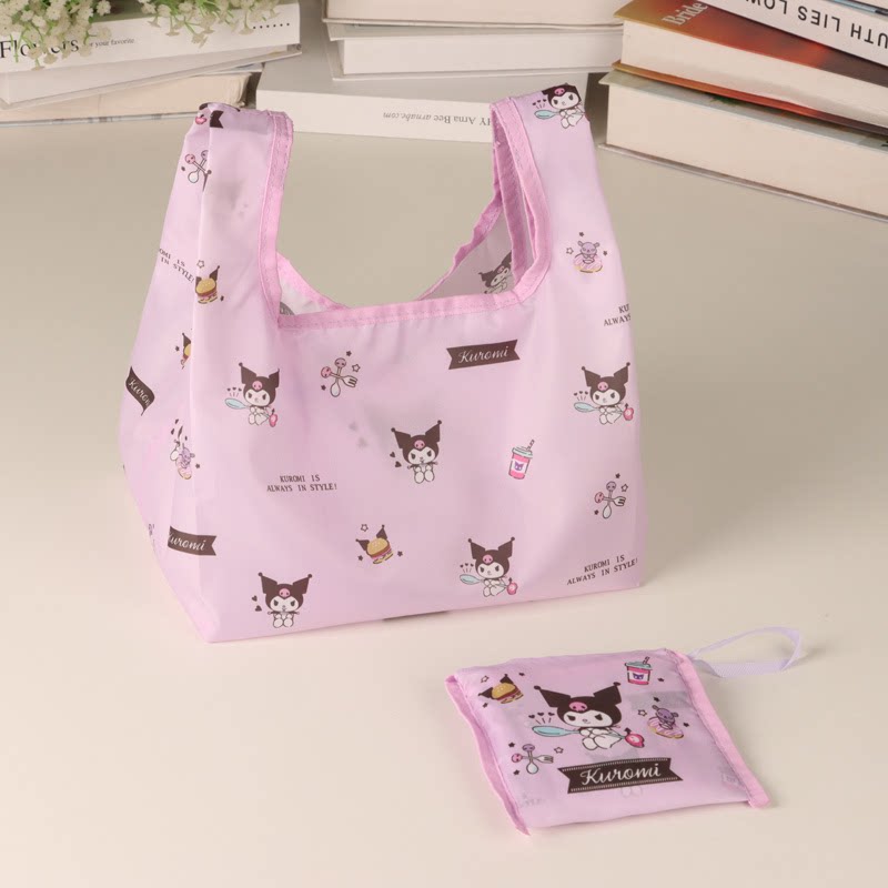 可爱卡通折叠式便当袋库洛米手拎袋便携横向小号购物包环保袋子