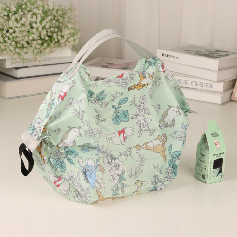 日系可爱卡通小熊噗噗爱丽丝可折叠购物袋环保手提袋小号便携轻便