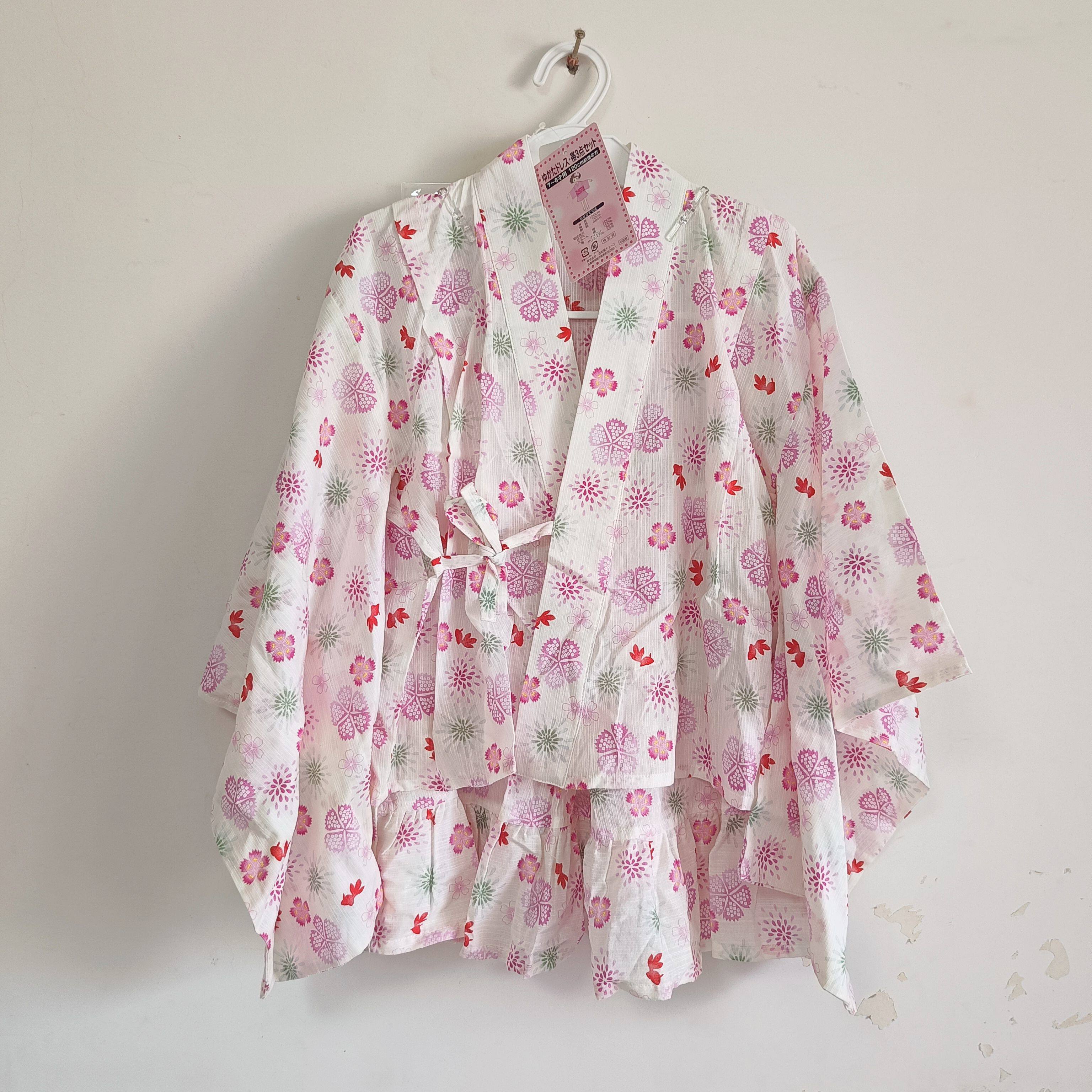现货包邮日本购西松屋生日城等女宝女童夏季日式和服套装浴衣甚平