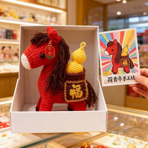 DIY新年礼物钩针材料包马上有福