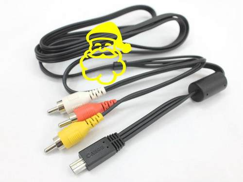 一出三音视频线。采用了迷你USB型数码端子的立体声视频连接线。是EOS 7D的标准配件之一。能够通过与相机机身的音频／视频输出端子连接，将图像画面输出到带有视频输入接口的多媒体设备或显示在电视上。