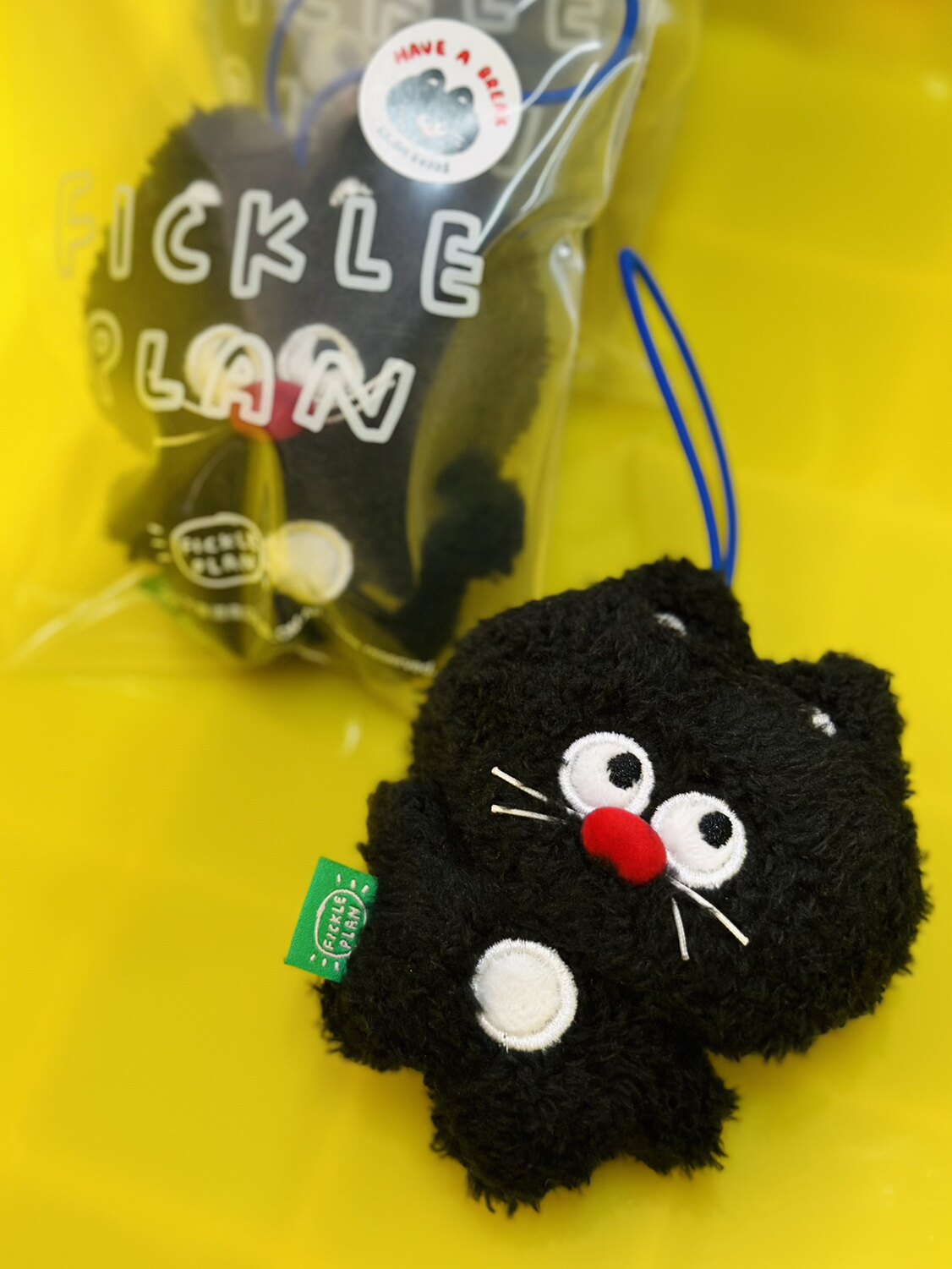 Have a break｜黑猫幼幼版mini挂件公仔玩偶可爱礼物毛绒挂饰包邮 - 实物图