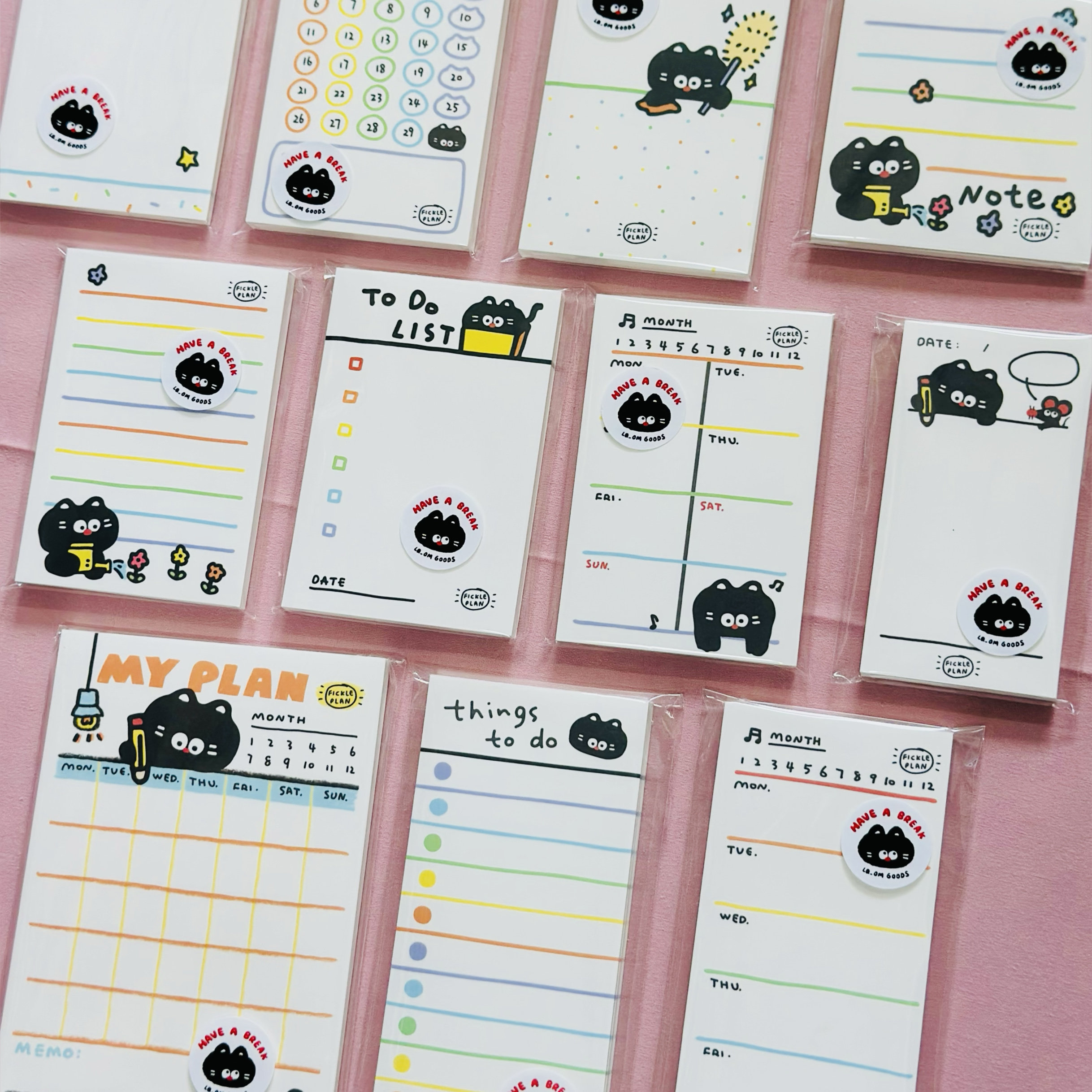 have a break｜黑猫m5便签本无粘性可爱文具mini便