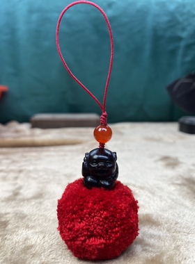 小叶紫檀精工手工小猪猪葫芦挂件手机链小可爱网红同款