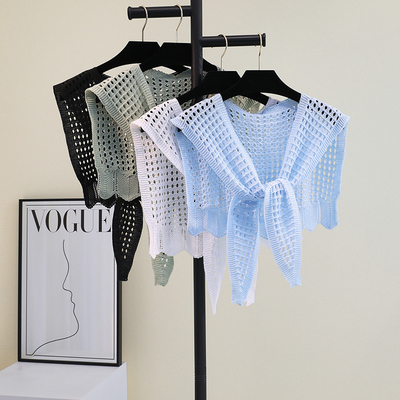 镂空配衬衫针织披肩女外搭2025