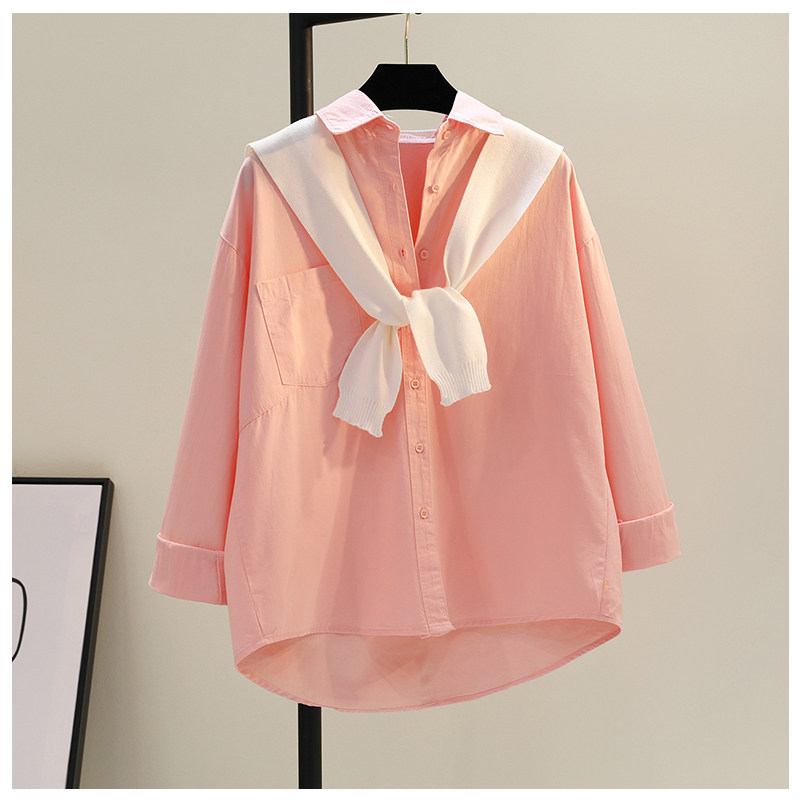 宽松韩版单排扣长袖棉布披肩