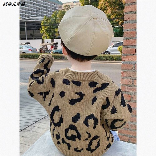 男宝宝时尚开衫外套小童针织复古上衣服儿童新款婴儿毛衣男童秋冬