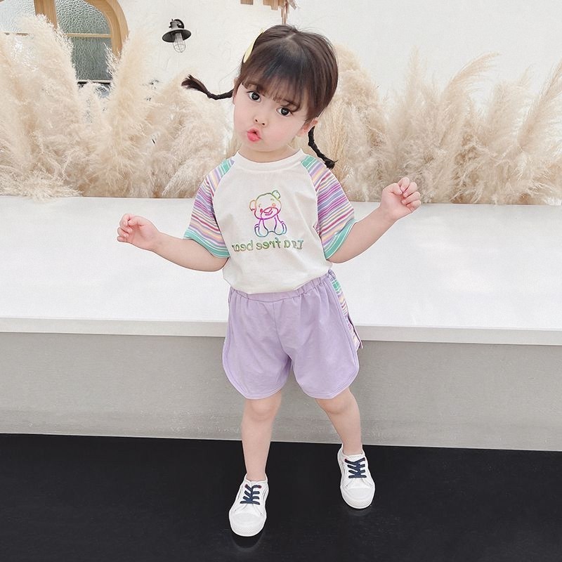 女童套装夏季2025新款3岁5岁儿童中小童短袖洋气套装女宝宝两件套