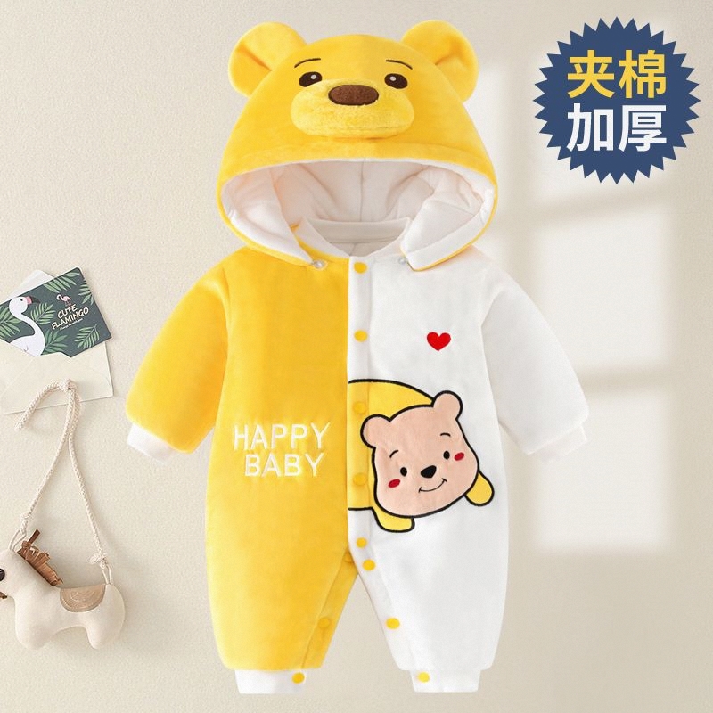 新生婴儿衣服秋冬季装连体衣宝宝加厚冬天棉衣外出服套装外套冬装