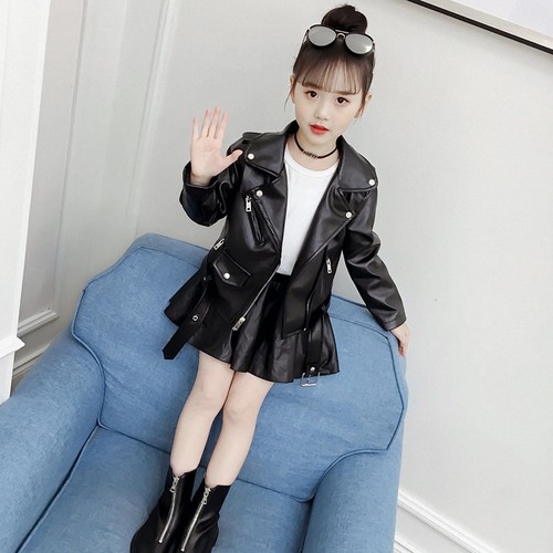 女童皮衣春秋2025新款pu皮外套10韩版女大童皮夹克小女孩洋气童装