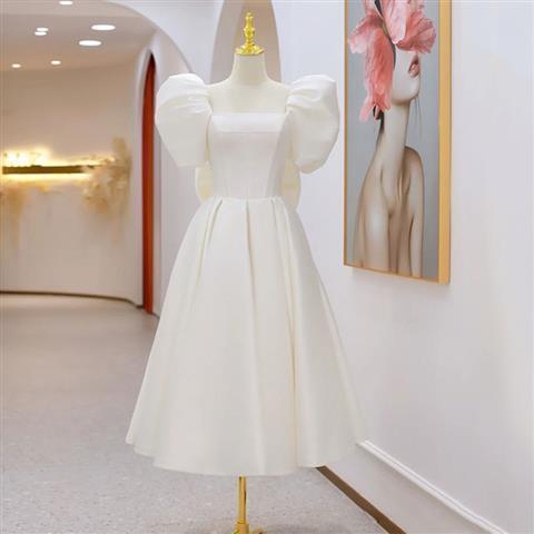 白色法式生日小礼裙日常礼服平时可穿超仙宴会领证登记订婚连衣裙