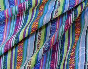 色织布 丽江布 H-11(绿）民族布 条纹布 棉布 桌布 窗帘布 沙发布