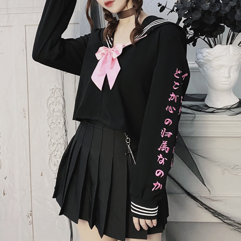 Miub自制春季2020日系学生水手领刺绣校服复古学院风女原创jk制服