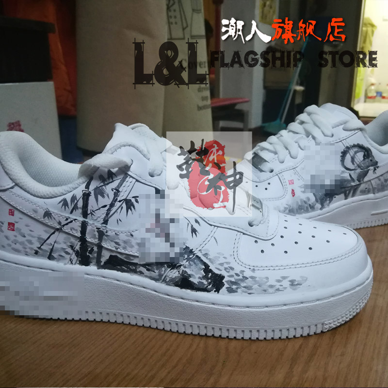 [不含鞋]ll潮人创意diy彩绘空军一号aj1涂鸦二次元中国风私人订制