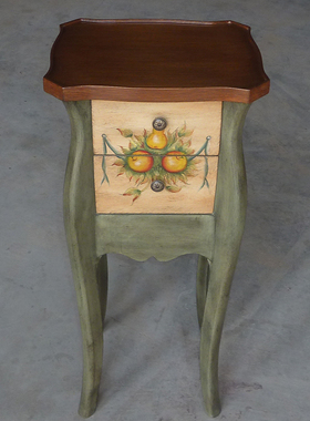 美式乡村复古沙发边几角几电话几小户型床头柜地中海彩绘家具0150