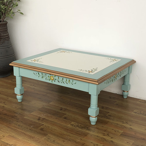 美式彩绘炕几地中海飘窗小茶几