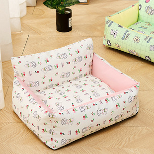 卡通狗窝全可拆洗不沾毛猫窝四季通用春夏宠物窝冬季保暖狗垫子