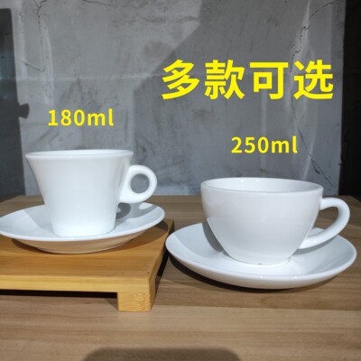 纯白色陶瓷咖啡杯套装简约家用小杯碟勺套具欧式商用酒店高档杯子