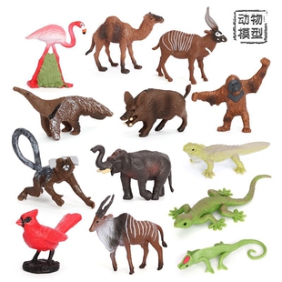 仿真动物模型猩猩 野猪羚羊食蚁兽蜥蜴大象 儿童认知玩具摆件