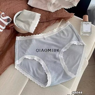 头柔软舒适亲肤磨毛暖芯纱8044 透孔提花裤 翘秘秋冬新款 女茸暖内裤