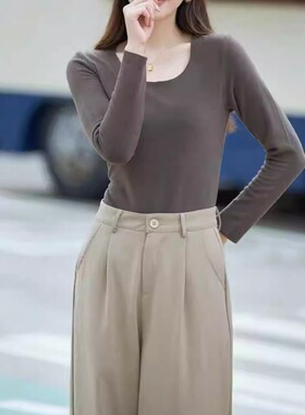 秋冬女双面磨毛内衣单衣36058单裤36112打底衫长袖内搭保暖欧曼彩