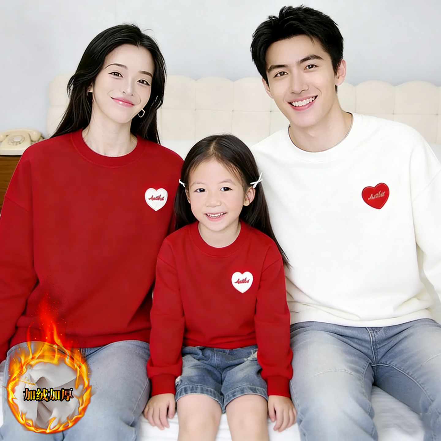 亲子装秋冬全家福一家三四口卫衣