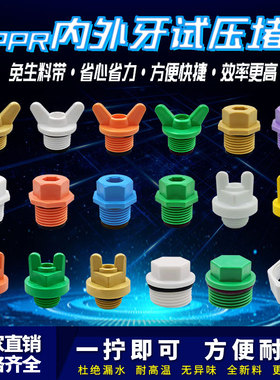 PPR塑料丝堵4分6分1 2外丝堵头20 丝堵内牙塑料管堵管帽配件带圈