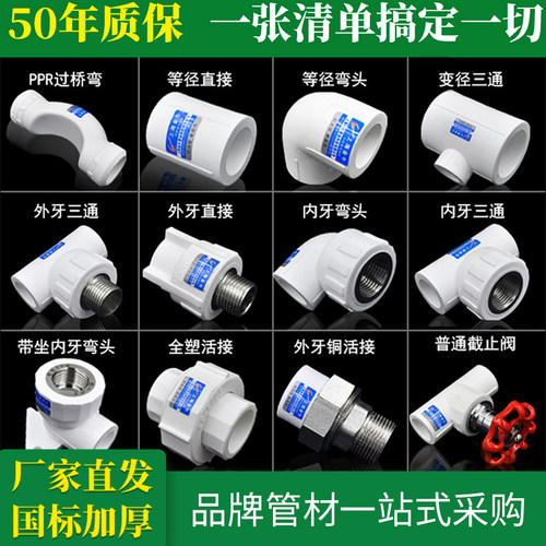 ppr水管管材配件4分全塑内丝直接