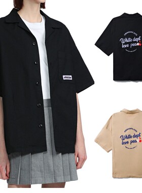 : CHOCOOLATE女装短袖衬衫2025夏季新品复古文艺字母刺绣8616XS