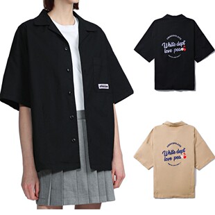 : CHOCOOLATE女装短袖衬衫2025夏季新品复古文艺字母刺绣8616XS