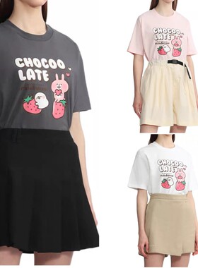 CHOCOOLATE X KANAHEI 25夏新品情侣T恤卡娜赫拉萌兔印花短袖1811