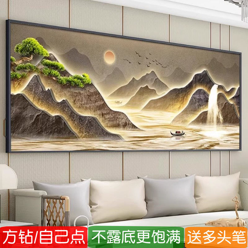 5d方钻满钻钻石画2026新款千里江山图满贴点砖石秀十字绣现代简约,居家布艺,钻石绣,淘宝优惠券,粉丝福利购,淘宝优惠卷